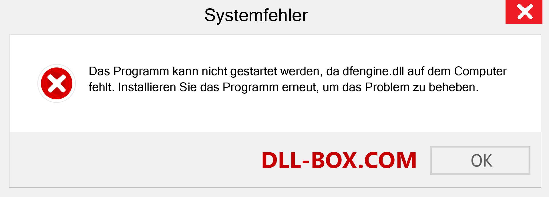 dfengine.dll-Datei fehlt?. Download für Windows 7, 8, 10 - Fix dfengine dll Missing Error unter Windows, Fotos, Bildern